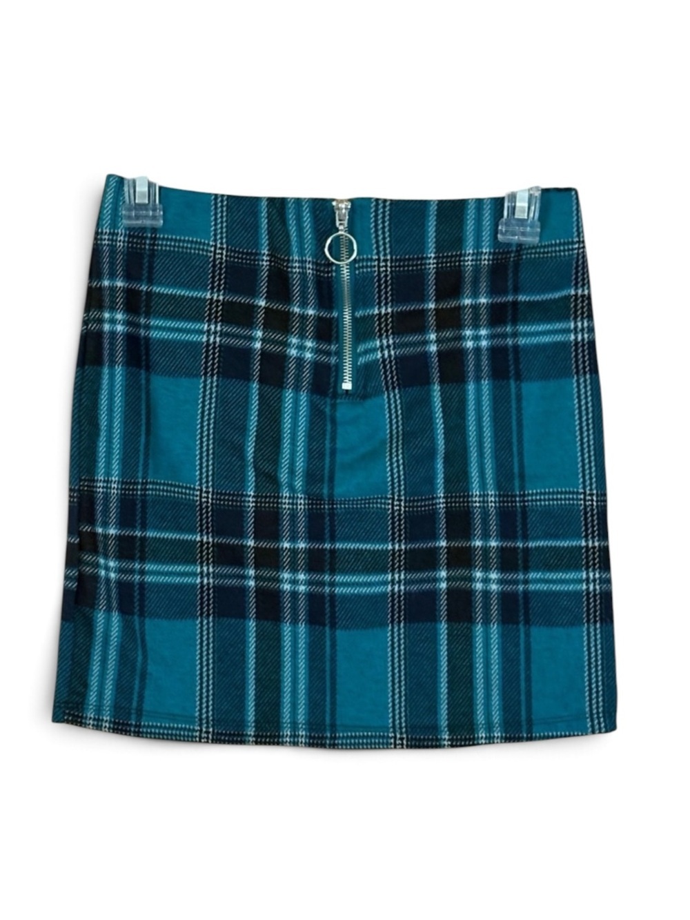 Rue21 Teal Plaid Mini Skirt with Zipper